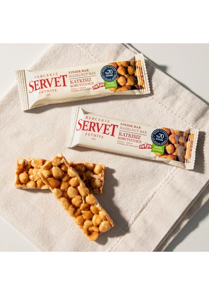 Servet Şeker İlavesiz Fındık Krokan Bar 120 gr (6 x 20 gr) modelleri