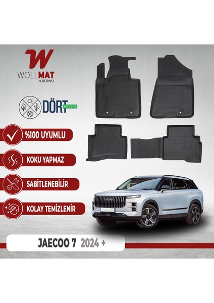 Jaecoo 7 Uyumlu Paspas 2024 Sonrası 3D Havuzlu Paspas Seti