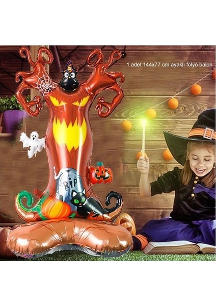 Folyo Balon Halloween Ayaklı Hayalet Ağacı 144*77
