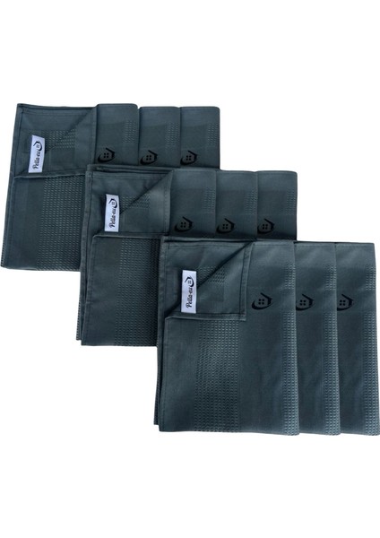 Mikrofiber Cam Bezi Genel Temizlik Bezi Mutfak Banyo Yüzey 9 Adet Antrasit 40X60CM modelleri