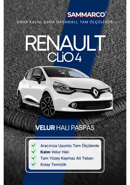Renault Clio 4 2014 Halı Paspas Velur Paspas Kumaş Paspas Oto Paspas fiyatları