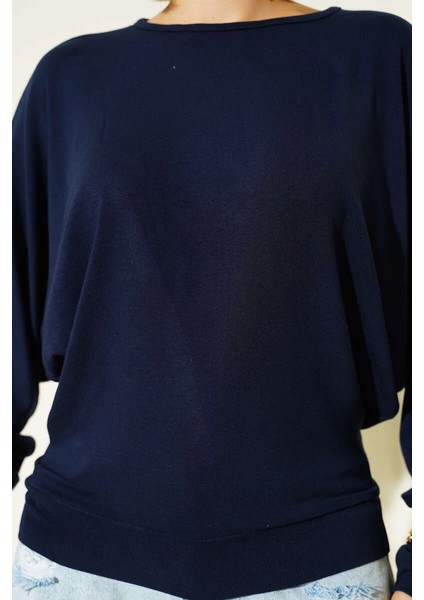 Yarasa Kol Salaş Bluz Lacivert T4273 fiyatları