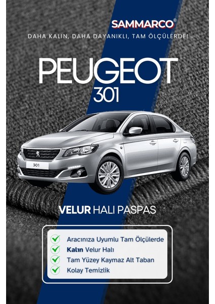 Peugeot 301 2015 Halı Paspas Velur Paspas Kumaş Paspas Oto Paspas fiyatları
