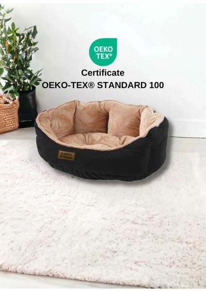 Lüks Siyah Yumuşak Yatak, Kaymaz Altlık, Yıkanabilir, Dolgulu, Evcil Hayvanlar Için