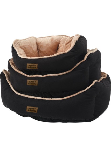 Lüks Siyah Yumuşak Yatak, Kaymaz Altlık, Yıkanabilir, Dolgulu, Evcil Hayvanlar Için fırsatları