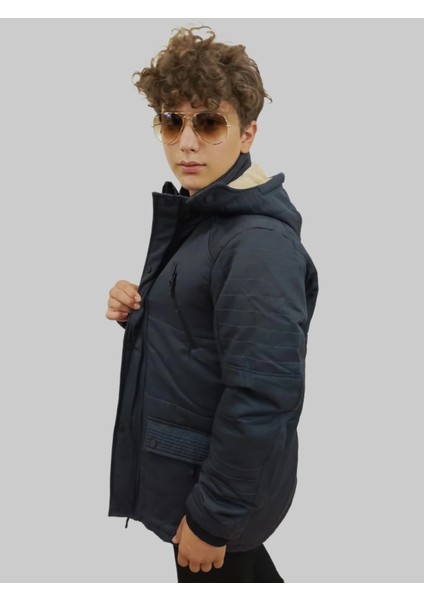 Erkek Çıkma Kapüşonlu Içi Kürklü Kanvas Antrasit Parka Kaban fırsatları