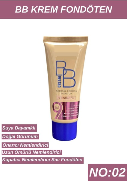 Bb Krem Nemlendirici Fondöten No:02