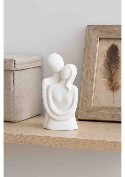 El Yapımı Sarılma Figürlü Taş Tozu Biblo – Dekoratif Heykel Boyama Seti modelleri