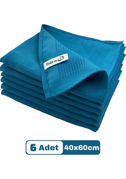 Mikrofiber Cam Bezi Genel Temizlik Bezi Mutfak Banyo Yüzey 6 Adet Mavi 40X60CM
