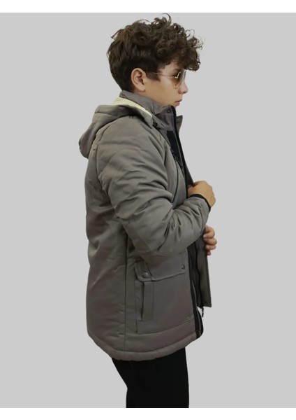 Erkek Kışlık Çıkma Kapüşonlu Vizon Kaban Parka modelleri