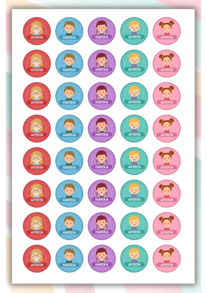 40 Adet Öğretmenler Için Ödül/ödev/motivasyon/etiket Okul Sticker