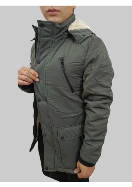 Erkek Kışlık Çıkma Kapüşonlu Haki Kaban Parka fırsatları