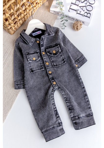 Esnek Erkek Bebek Kot Tulum 100% Cotton