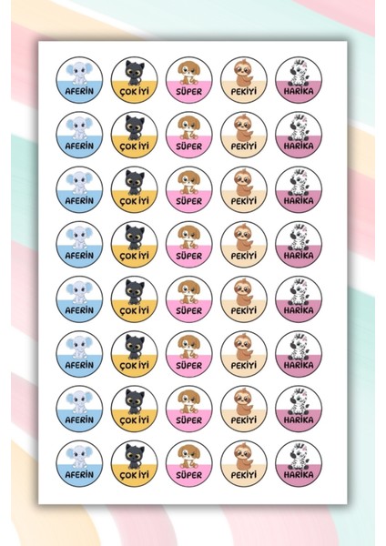 40 Adet Öğretmenler Için Ödül/ödev/motivasyon/etiket Okul Sticker