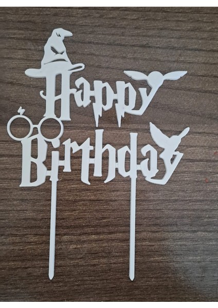 Harry Potter,happy Birthday Pasta Süsü,beyaz.plastik.14 cm fiyatları