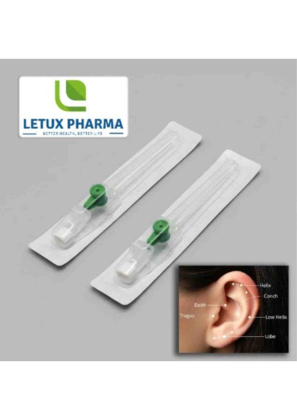 1 Adet Yeşil Intraket Piercing Delim Iğnesi (Kulak) Kanül Anjiokat 1.3