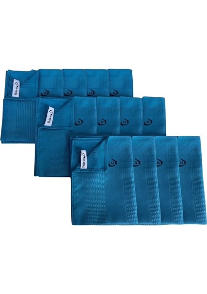 Mikrofiber Cam Bezi Genel Temizlik Bezi Mutfak Banyo Yüzey 12 Adet Mavi 40X60CM fiyatları