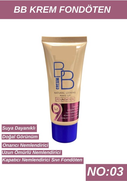Bb Krem Nemlendirici Fondöten No:03