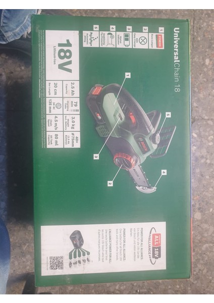 Akülü Zincirli Ağaç Budama Makinesi Universal Chain 18 - 1 * 2.5 Ah Akü