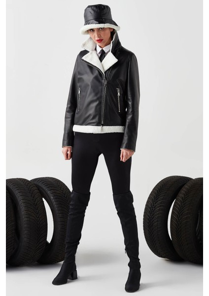 Marita Hakiki Deri Içi Kürklü Kadın Ceket