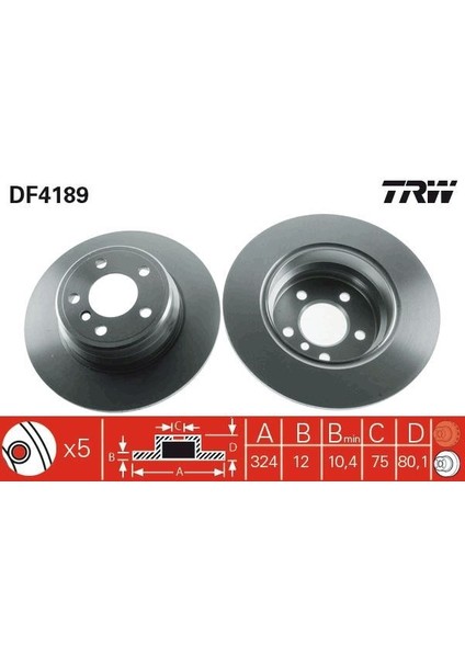 DF4189 - Fren Dıskı Arka Bmw X5 E53 00 06