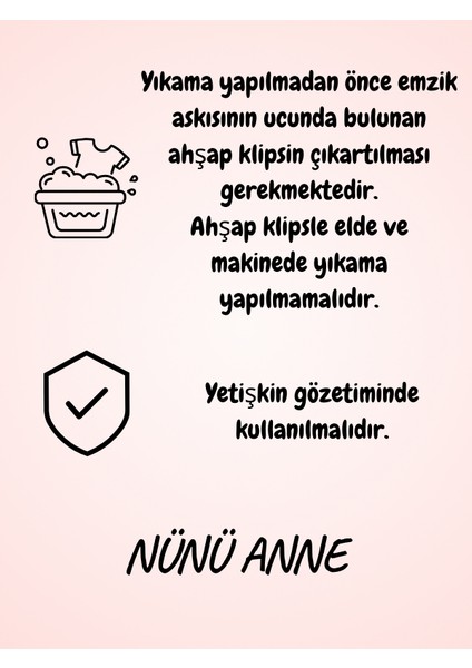 , , 3'lü Ahşap Klipsi Bebek Emzik Askısı , Bebek Emzik Tutacağı, Emzik Zinciri