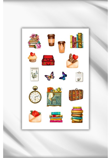 3'lü Vintage Sticker Planner Ajanda Bullet Journal Için Uygun Set modelleri