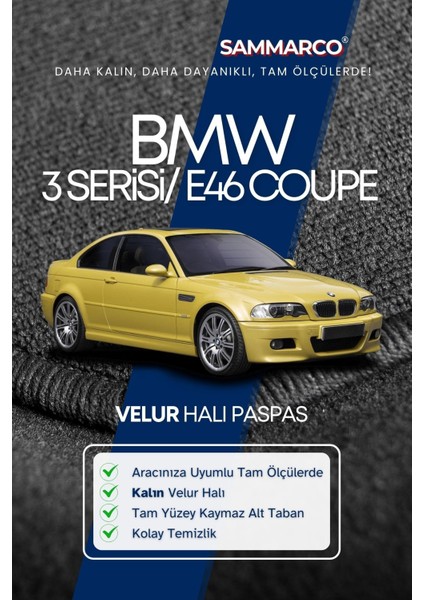 Bmw 3 Serisi E46 Coupe 1997 Halı Paspas Velur Paspas Kumaş Paspas Oto Paspas fiyatları