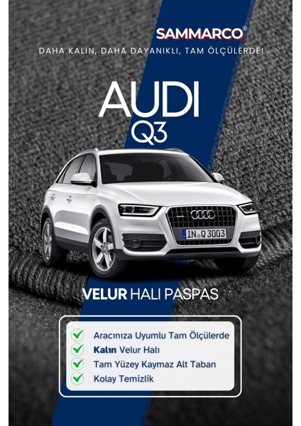 Audi Q3 2014 Halı Paspas Velur Paspas Kumaş Paspas Oto Paspas fiyatları