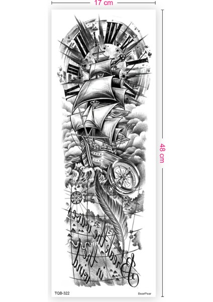 Sailor Kol Dövmesi Yazılı Kol Kaplama Geçici Dövme modelleri