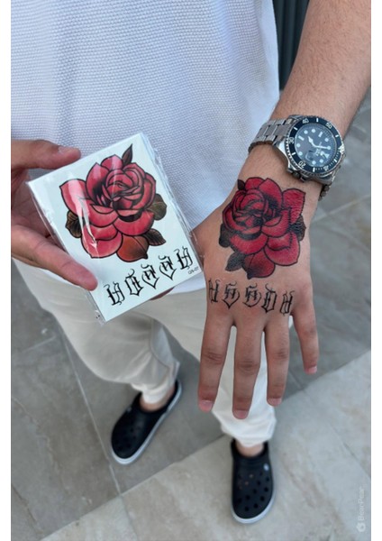 El Üzeri Gül Dövmesi Gül Modelli El Dövmesi