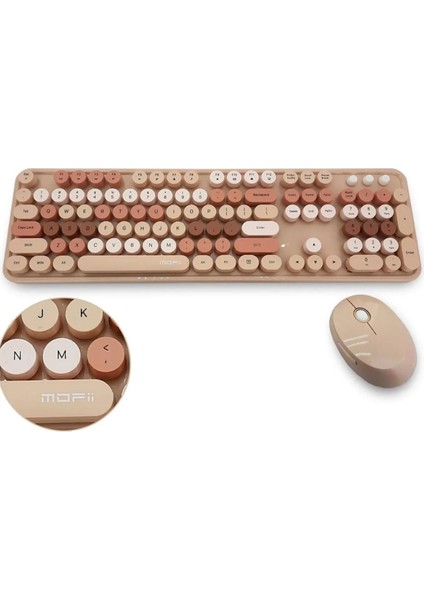 Mofii Kahverengi Sweet Dm Combo Klavye Mouse Set