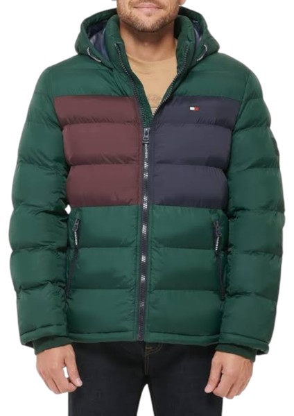 Erkek Şişme Kapüşonlu Puffer Mont