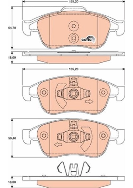 GDB1789 - Ön Fren Balatası Megane Iıı 09 Scenıc Iıı 09 Fluence 10 Duster 10 Lodgy 12 Captur I 13 1.5 Dcı 1.6 16V
