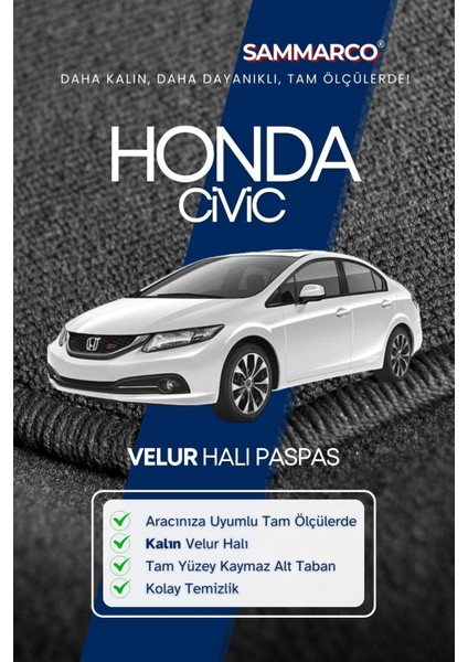 Honda Civic 2014 Halı Paspas Velur Paspas Kumaş Paspas Oto Paspas fiyatları