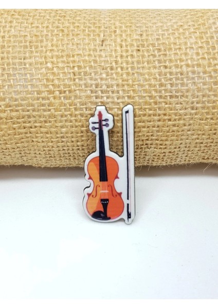 Keman Rozet. Klasik Müzik. Pin, Kadın Broş. Müzik Rozet, Müzisyen Hediye. Çanta Süsü.