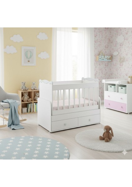 SOFT YATAK HEDİYELİ ANNEYANI SALLANIR İKİ ÇEKMECELİ 60*120 BEŞİK modelleri