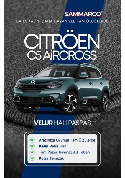 Citröen C5 Aircross 2021 Halı Paspas Velur Paspas Kumaş Paspas Oto Paspas fiyatları