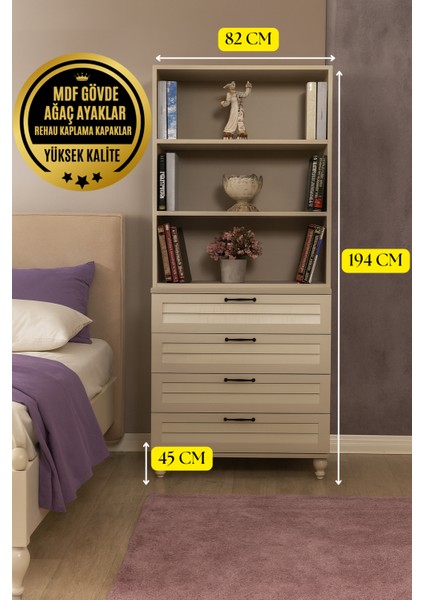 Pera MDF Çekmeceli Şifonyer ve Kitaplık Set | Uzun Ömürlü ve Yüksek Kaliteli Set fiyatları