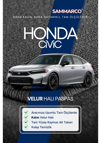 Honda Civic 2021 Halı Paspas Velur Paspas Kumaş Paspas Oto Paspas fiyatları