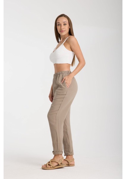 Çift Katlı Müslin Düz Pantolon fiyatları
