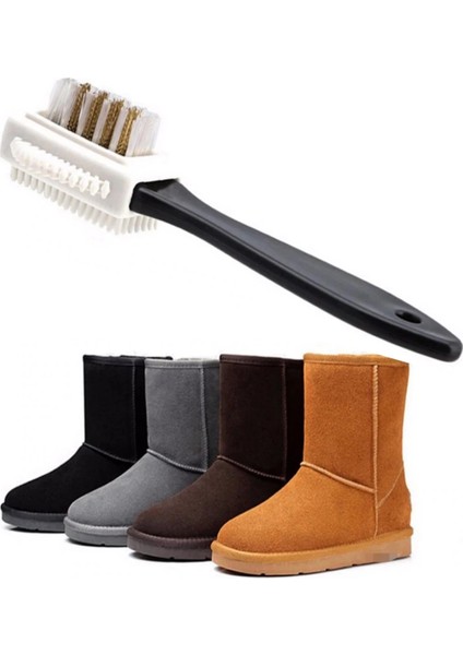 Üç Taraflı Taşınabilir Süet Bot Ayakkabı Temizleme Bakım Fırçası indirimleri