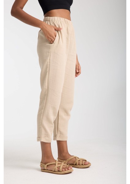 Çift Katlı Müslin Düz Pantolon modelleri