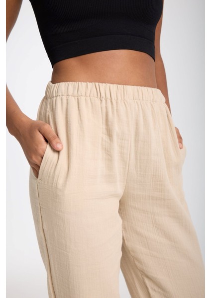 Çift Katlı Müslin Düz Pantolon fırsatları