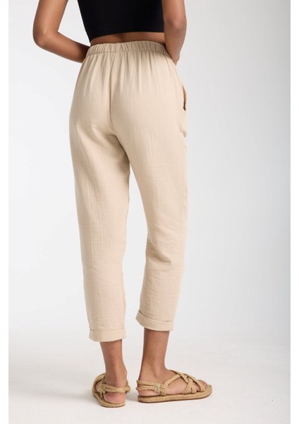 Çift Katlı Müslin Düz Pantolon indirimleri