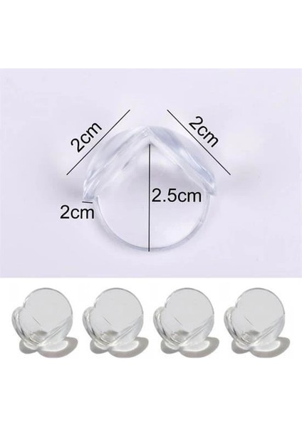 Bebek Çocuk Yumuşak ve Esnek Dairesel Şeffaf Yapışkanlı Güvenlik Köşe Koruyucu (4 Adet) indirimleri