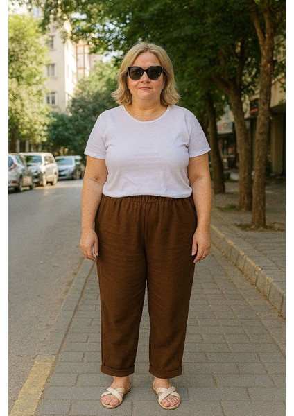 Çift Katlı Müslin Düz Pantolon modelleri