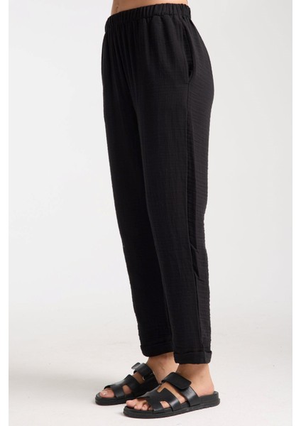 Çift Katlı Müslin Düz Pantolon modelleri