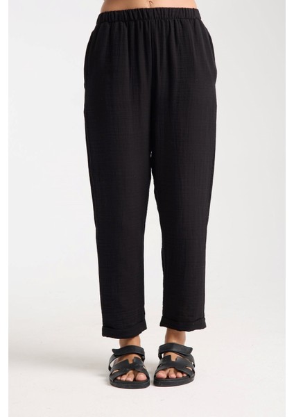 Çift Katlı Müslin Düz Pantolon fırsatları