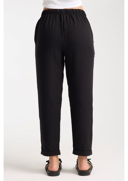 Çift Katlı Müslin Düz Pantolon indirimleri